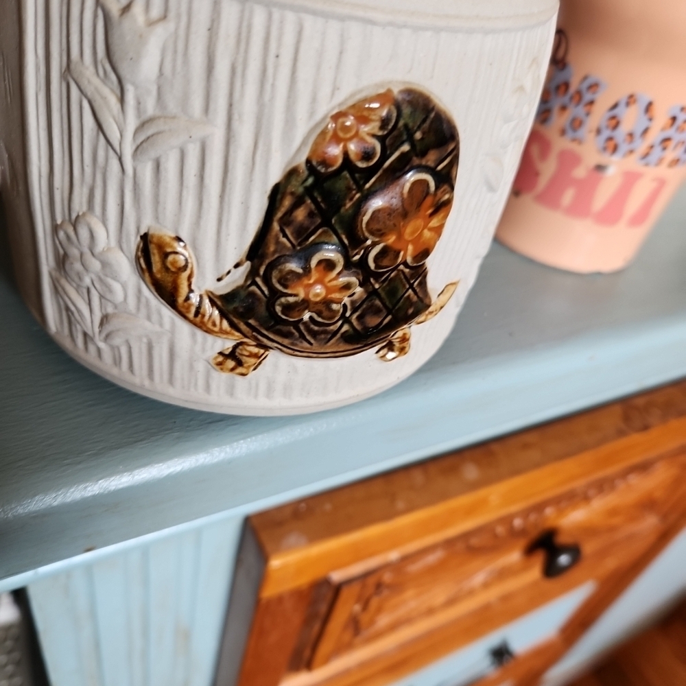 Vtg Artisan Ceramic Turtle T3a Pot - Picture 3 of 3
